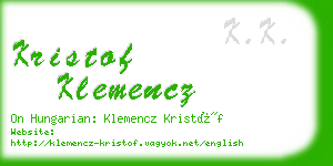 kristof klemencz business card